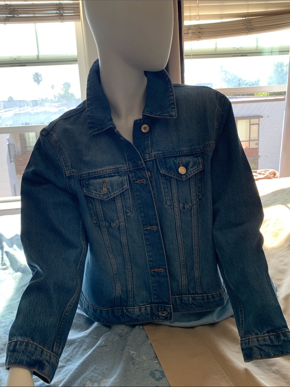 Michael Kors Medium Blue Denim Trucker Jacket